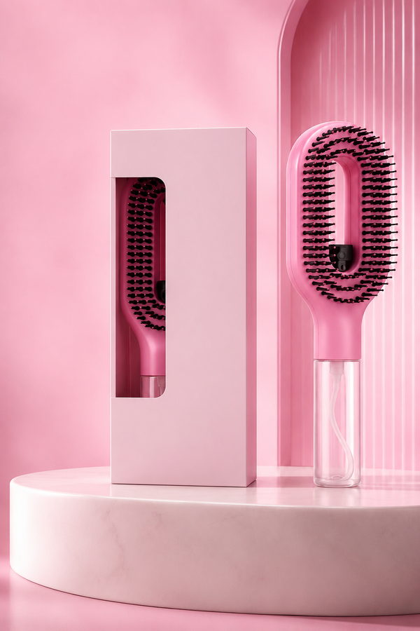 FYXELO MistBrush 2-in-1 spray en ontklitborstel - vooraanzicht